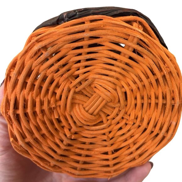 Vintage Paper Mache Halloween Wicker Basket Cornhusk Doll Wicker Creepy Doll - Picture 5 of 8